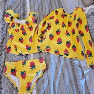 Hanna Andersson Lot - Ruffle Tankini Sets with Matching Rashguards, Girls 5